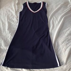 90s / y2k blue and white striped tennis dress